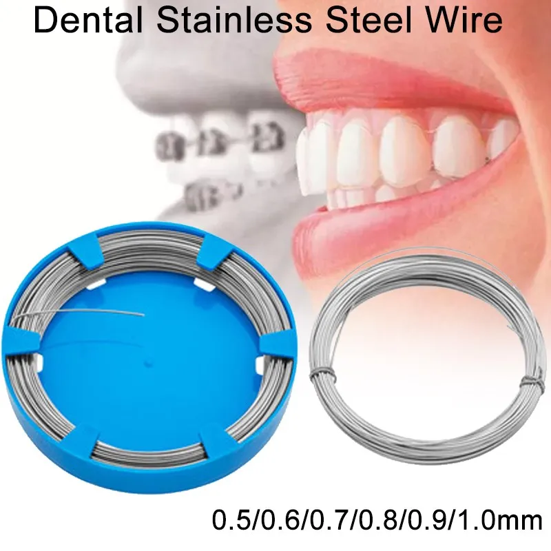 1 рулон зубной проволоки из нержавеющей стали для профессиональной коррекции зубов Зубная, Ортодонтическая хирургическая аппаратура 0,5-1,0 мм