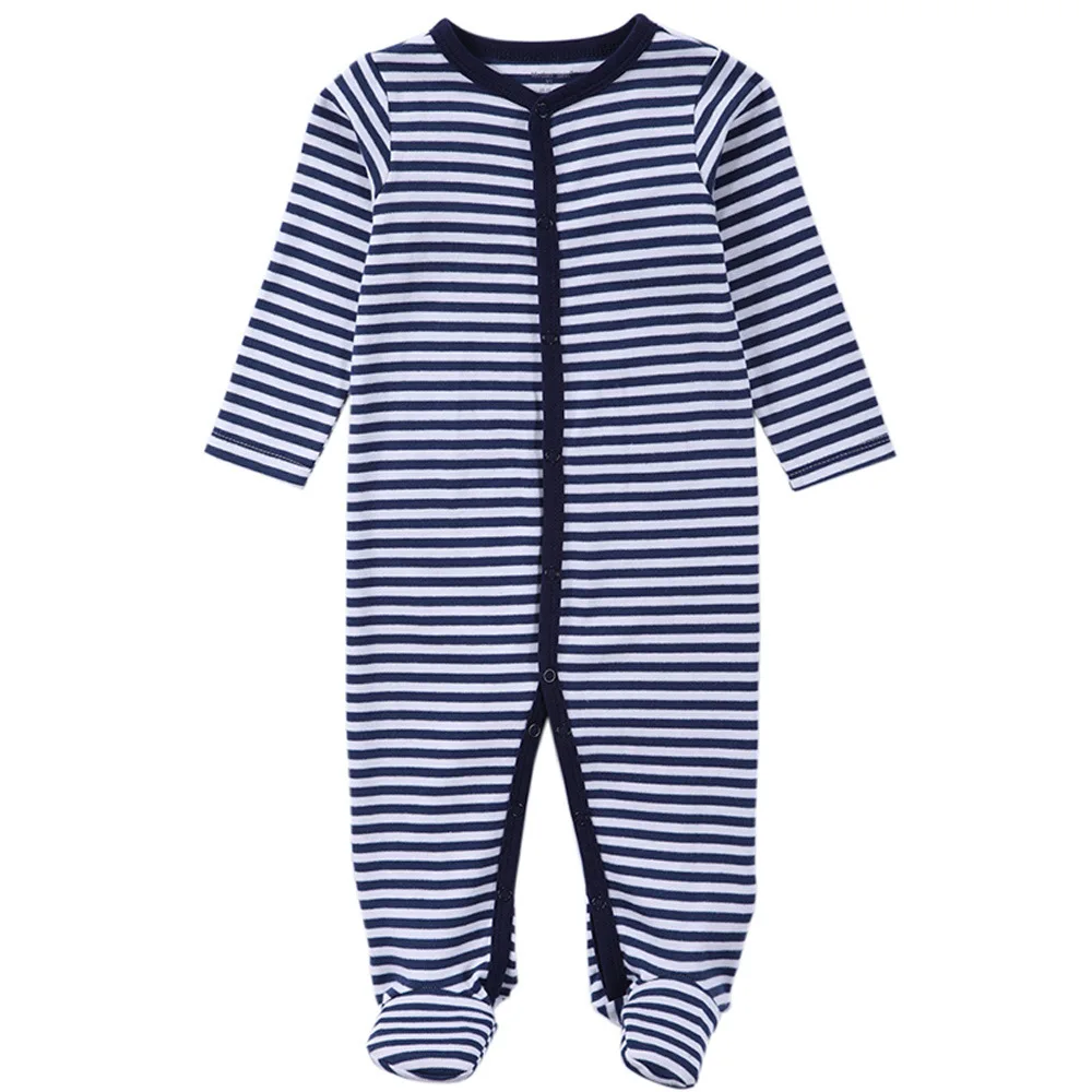 3pcs Baby Girl Boy Clothes Footed Rompers Comfortable Newborn Pajamas Cartoon Printed Infant Jumpsuit Romper Girls Clothing set