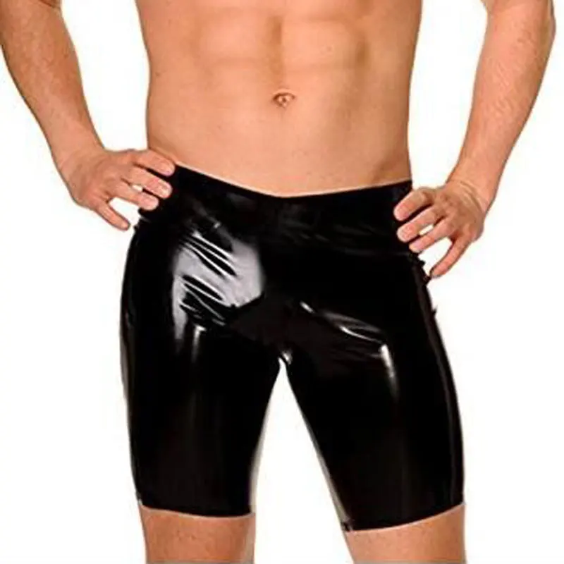 Sexy-Men-Plus-Size-Wild-PVC-Faux-Leather-Hot-Shorts-Stage-Boxer-Wetlook ...