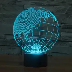3D Атмосфера лампы 7 цветов Изменение визуальную иллюзию светодиодные лампы Декор Азии Глобусы дома Украшение стола для детского подарка