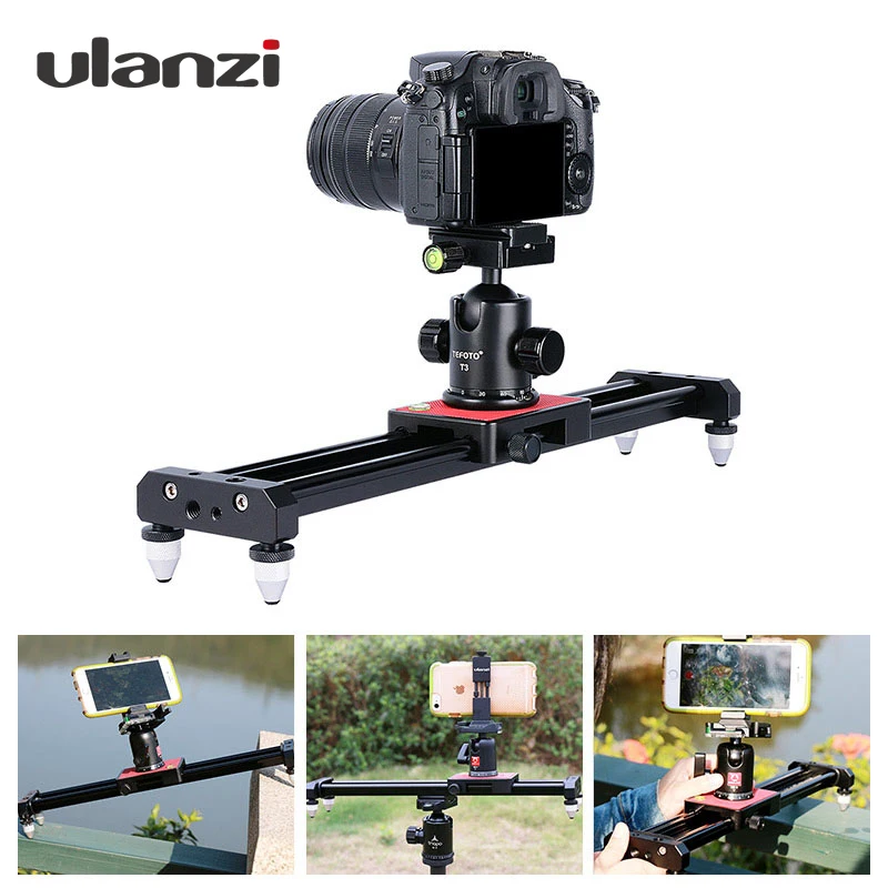 

Ulanzi 40cm/15in Mini Aluminum Camera Video Track dolly Slider Rail System for Nikon Canon DSLR camera DV Movie Vlogging Gear