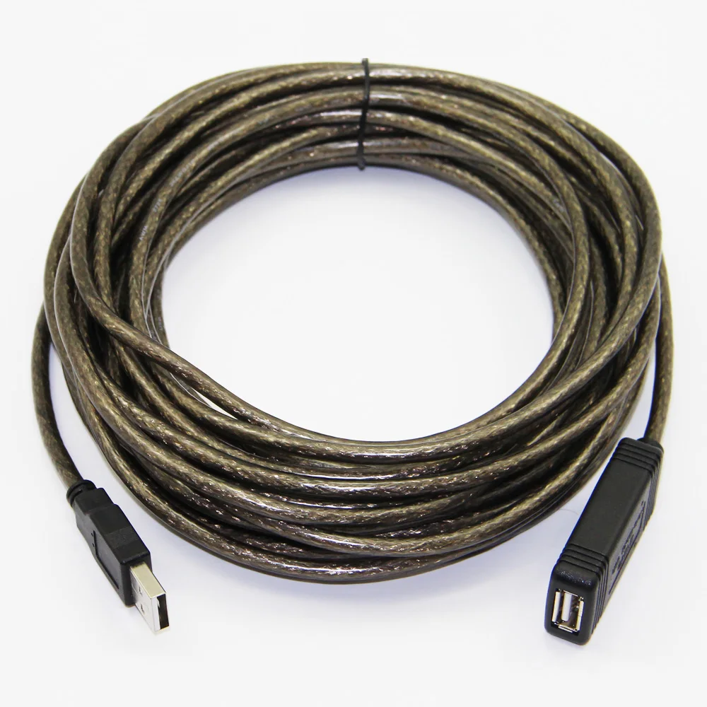 Активный ретранслятор Bochara USB2.0 Удлинительный кабель штырь гнездо + Плетеный