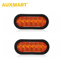 Auxmart 2x6 светодиодный Amber светодиодный с креплением на любой поверхности 6 "овальный остановить поворот хвоста свет лампы море светодиодный