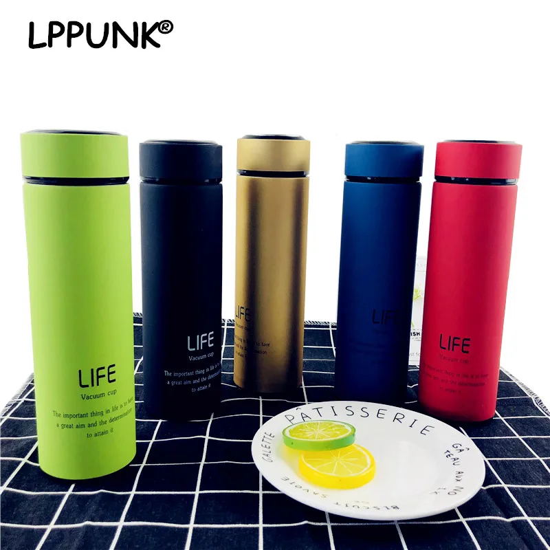

Insulated 500ml vacuum flasks tea infuser bottle double wall travel mug 304stainless steel Customized thermos cup coffee kettle