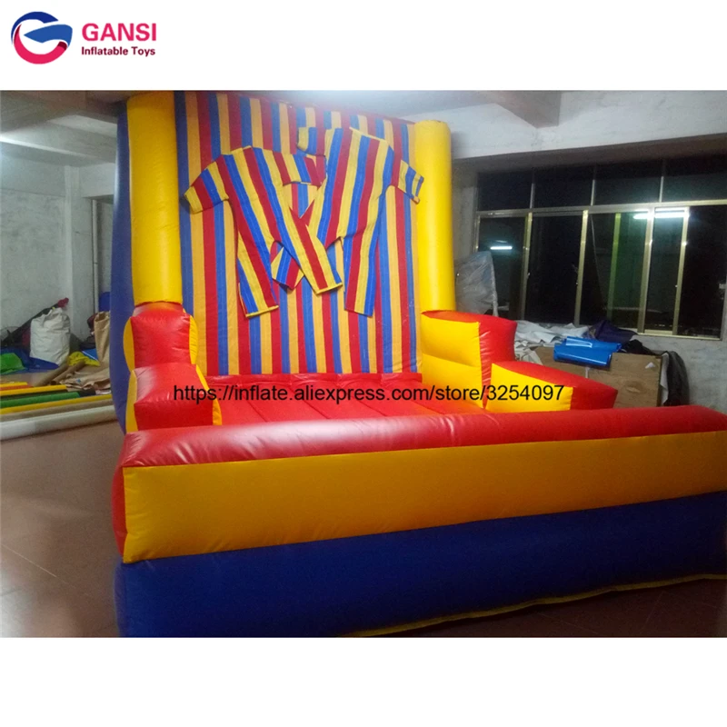 Commercial Outdoor Inflatable Sticky Wall Carnival Game For Adult / Kids Inflatable Stick Wall With Two Suits