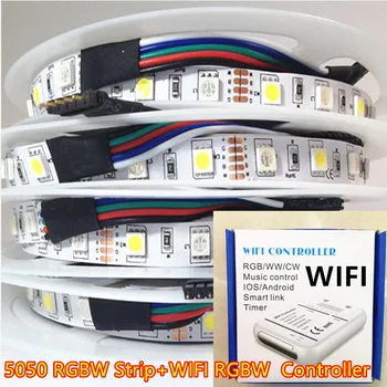 

RGBW LED Strip 5050 5m + Wifi LED RGBW Controller DC12V 60LED/m RGBW / RGBWW Flexible LED Light Sets.