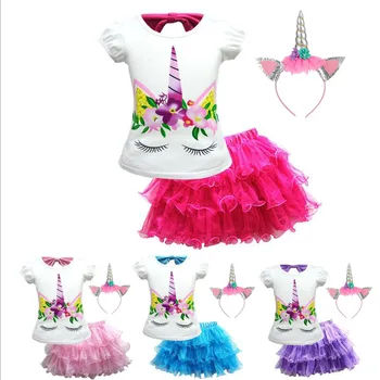 

2-9Years Fancy Star Design Unicorn Dress for Girls Princess Party Dresses Summer Kids Dresses for Girl Easter Costume vestidos