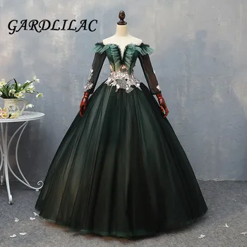 

Off the Shoulder Quinceanera Dresses Tulle Long Sleeve Ball Gown Prom Formal Dresses Vestidos De 15 Anos
