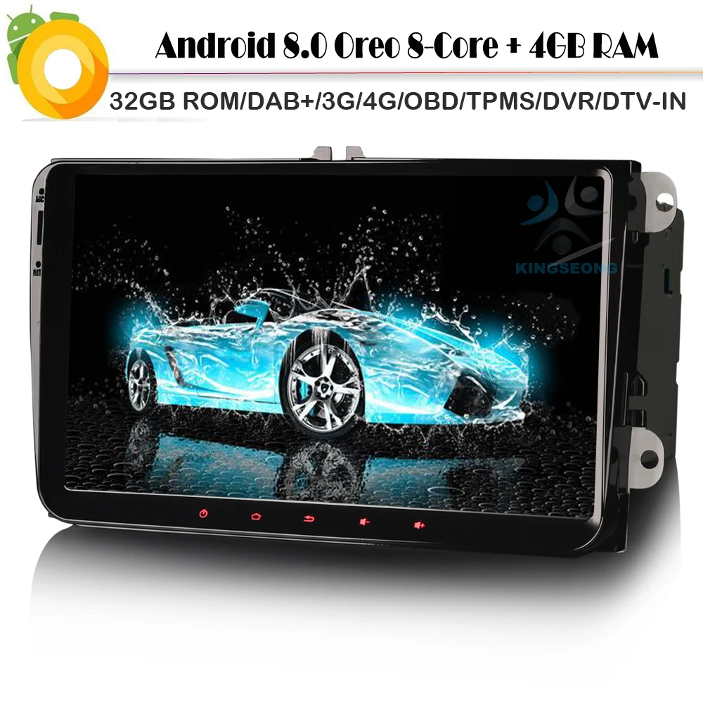 Восьмиядерный Android 8 0 автомобильный gps-навигатор DAB + Sat Nav для VW polo Golf Passat WiFi 3G 4G BT USB