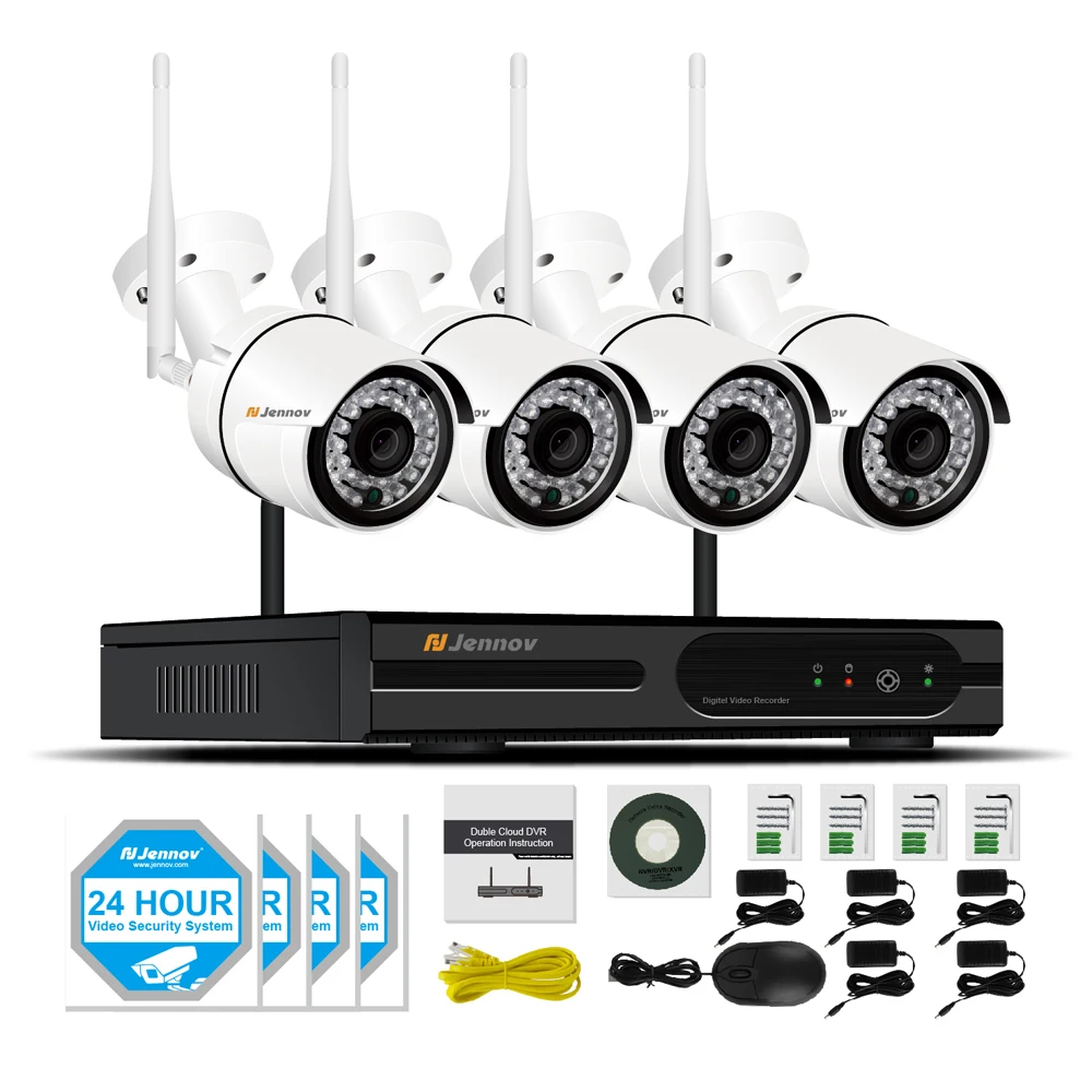 

4CH 2MP 1080P Wireless Outdoor Security CCTV IP Camera System HD Camara Wifi Video Surveillance Kits Wi-fi Camera With NVR Kits