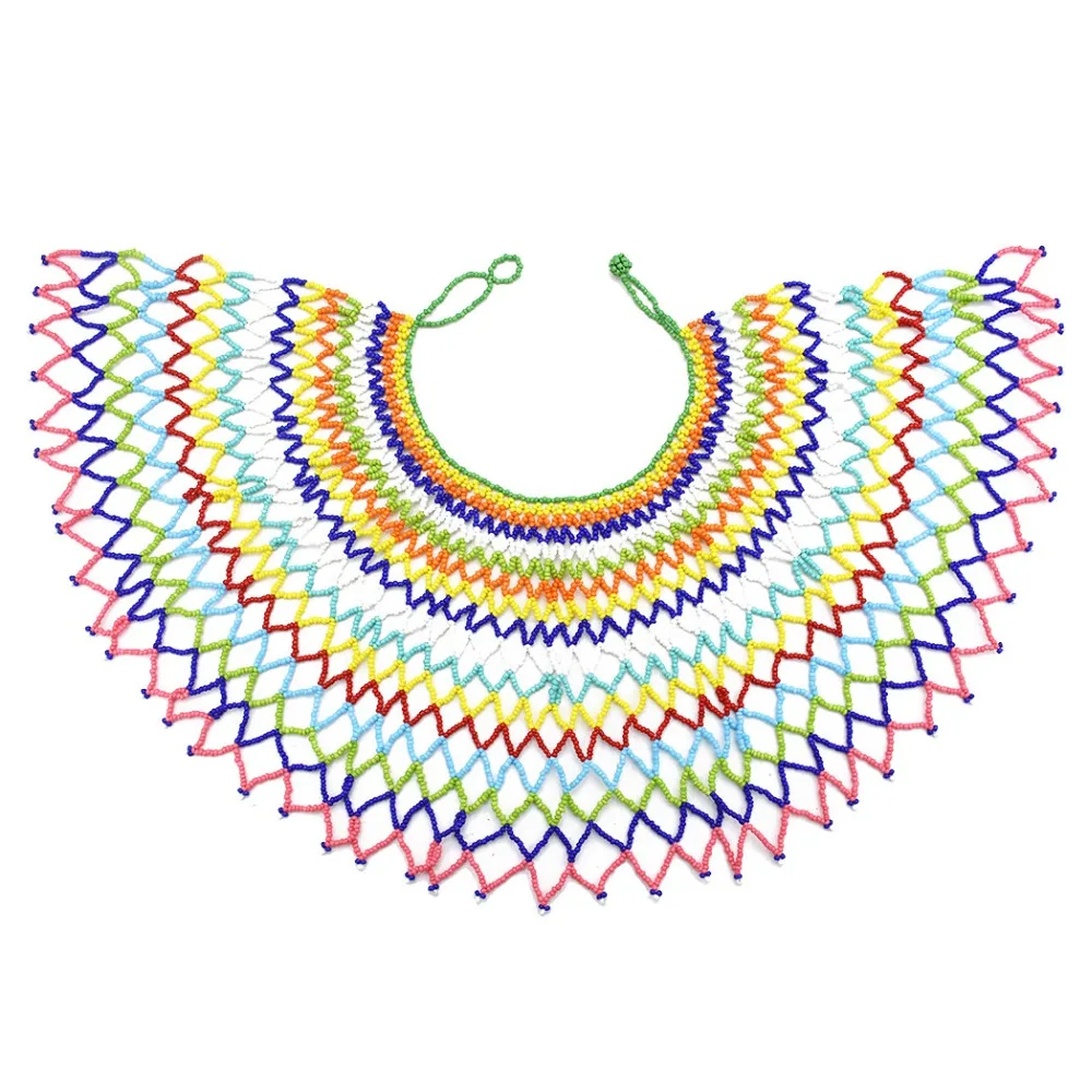 Африканская Смола бисером короткая цепочка чокер воротник египетское заявление ожерелье Бохо этнические большие ожерелья для женщин kolye ювелирные изделия