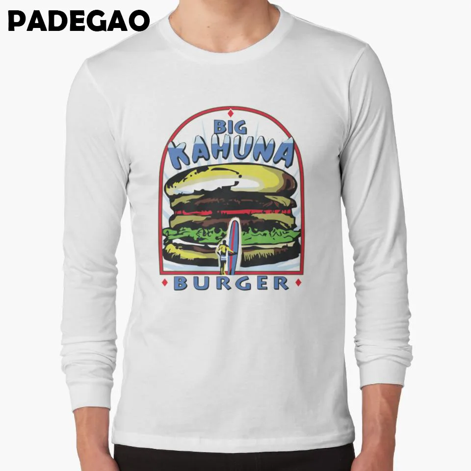 2017 Новое поступление Burger печатных футболка Белый Длинные рукава футболки с