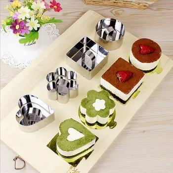

Cake Mould Maker Mini Mold Stainless Steel Maker Dessert Cake Mould Mousses Mold Cake Mold Cutlery Dinnerware 5pieces / set