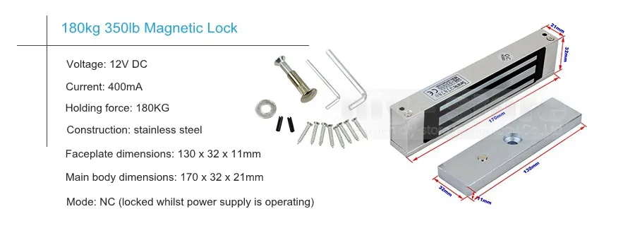 DIYSECUR 125 кГц EM RFID считыватель пароль дверной Система контроля доступа комплект+ 180 кг Электрический магнитный замок K4