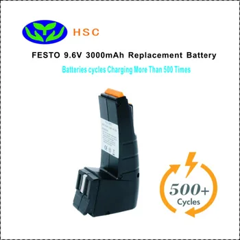 

3.0Ah Rechargeable Battery FET9.6A NiMh Battery 9.6V Replacement Festool BP-CDD9.6 BPH9.6C FSP487512 FSP488437 Battery Pack 9.6V