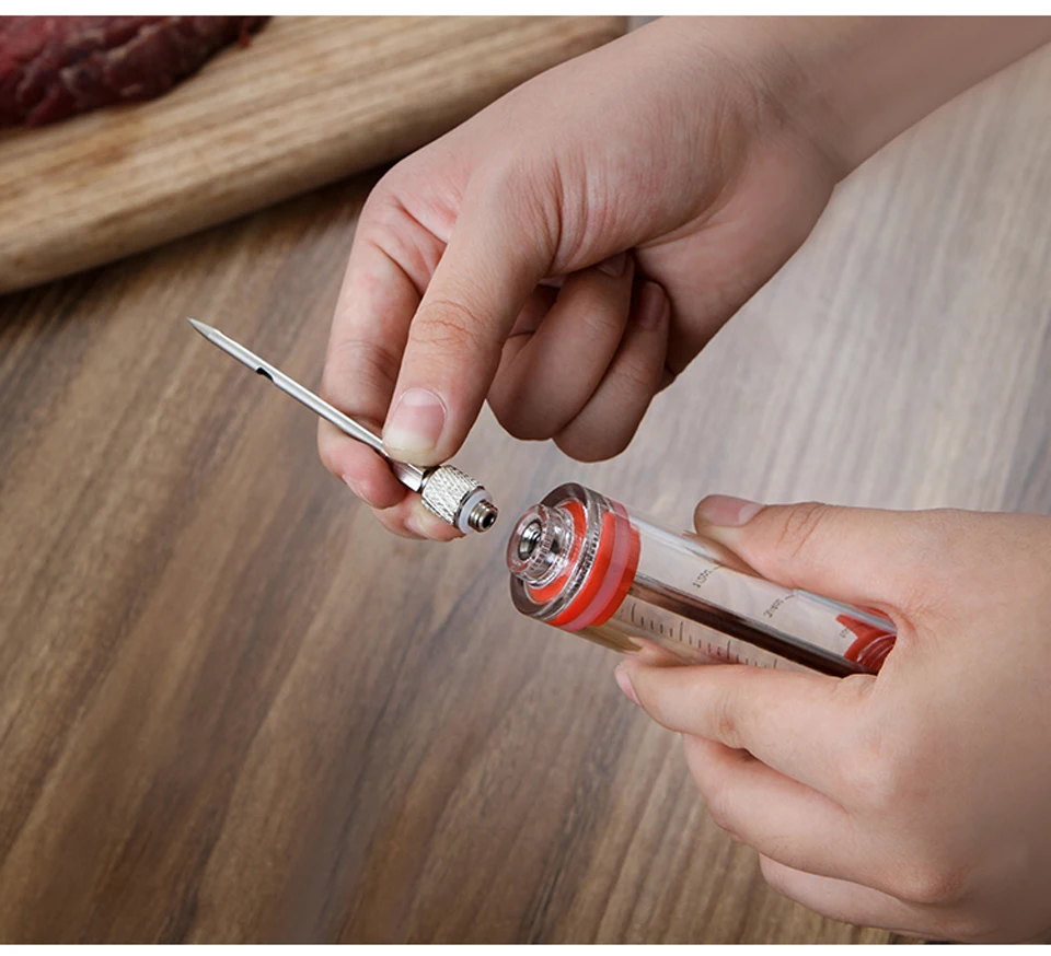 Multi- function Condiment syringe flavoring condiment red wine syringe meat injectors 21.5*7*3.5CM