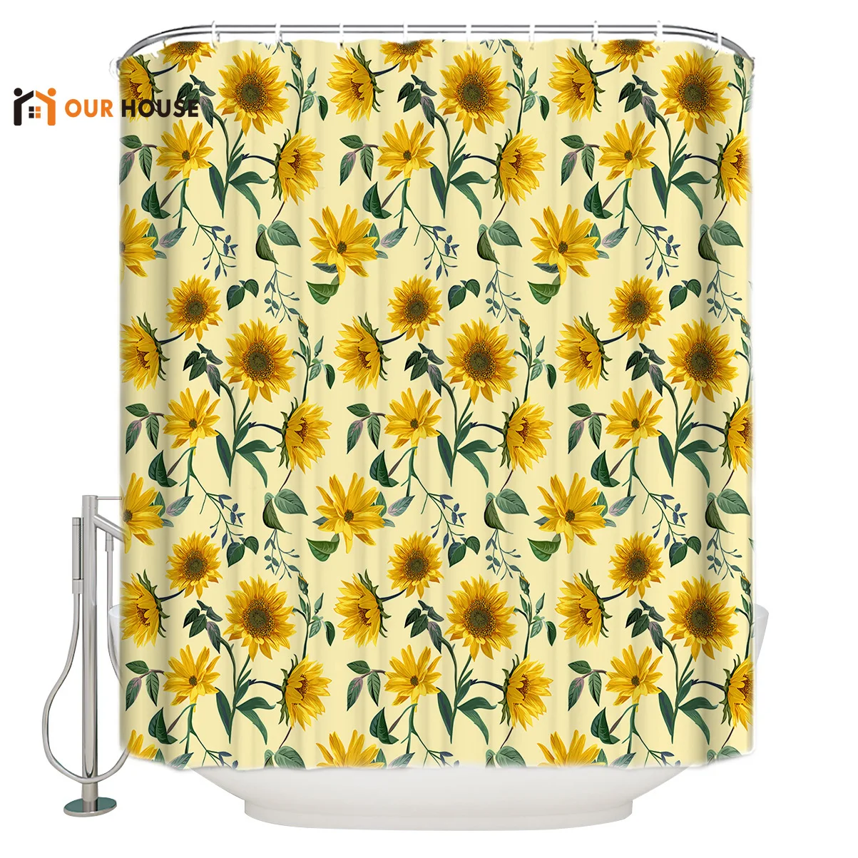 

Sunflower Yellow11Bathroom Shower Curtains Shower Curtain Liner Bathroom Accessories Shower Curtains Childrens Unique Girls Hote