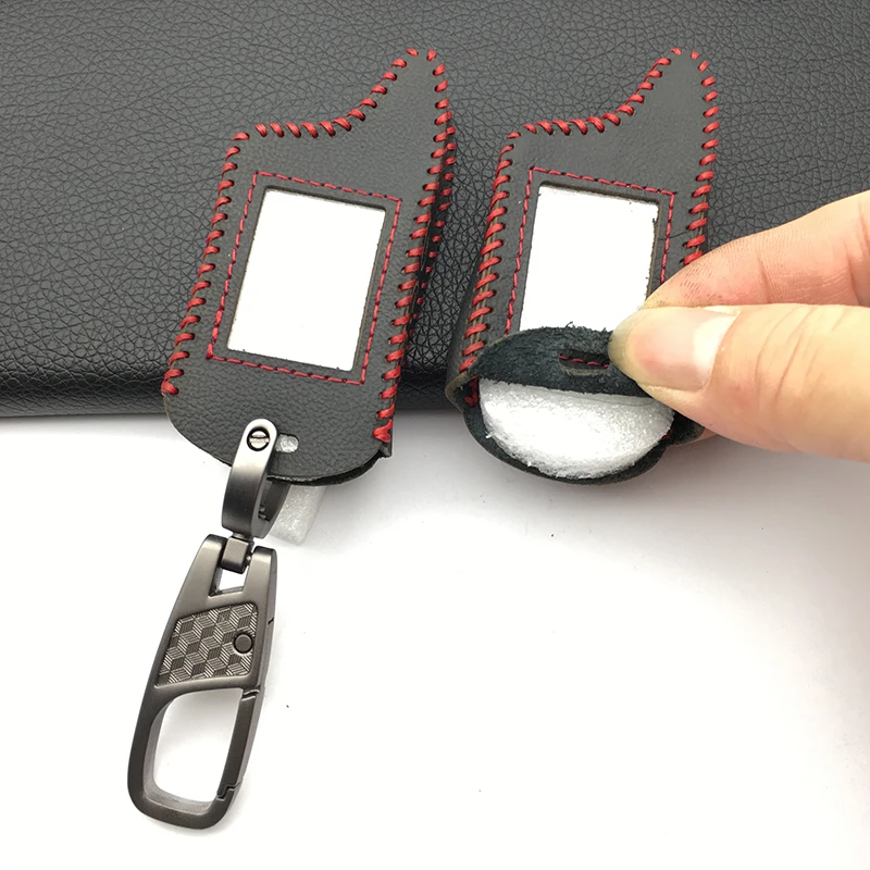 Кожаный чехол для ключей для русской версии 2-way SCHER KHAN Magicar A/B lcd Двусторонняя Автомобильная сигнализация дистанционная защитная оболочка
