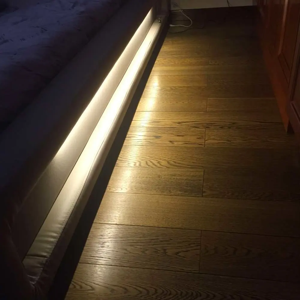 UnvarySam 12V Dimmable LED Bed Lights Single Strip Soft Warm White with Delay Time Adjustable