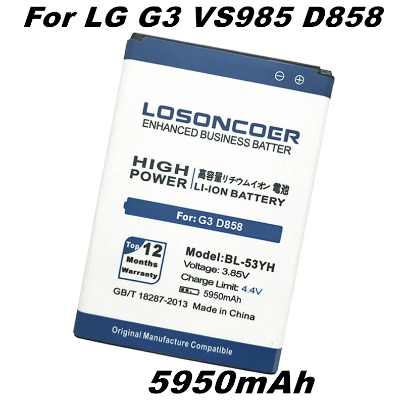100% новый 5950 мА/ч BL 53YH Батарея для LG G3 D858 D855 D857 D859 D850 F400 F460 F470 F400L D830 D855K D851 VS985|doogee