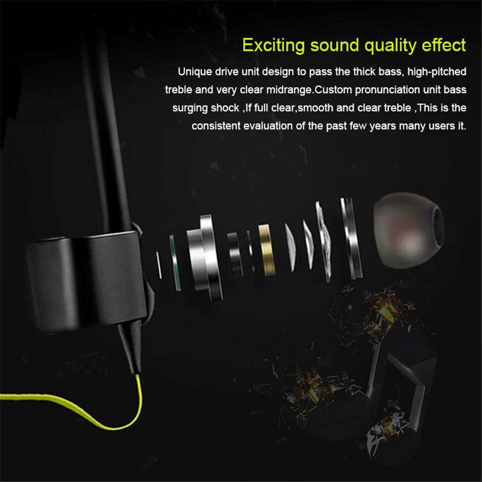  FineBorn Waterproof Sports Wireless Bluetooth Earphone for Phone Handsfree Bluetooth Headphone with Mic Stereo Bass Gym Earbud  (25)