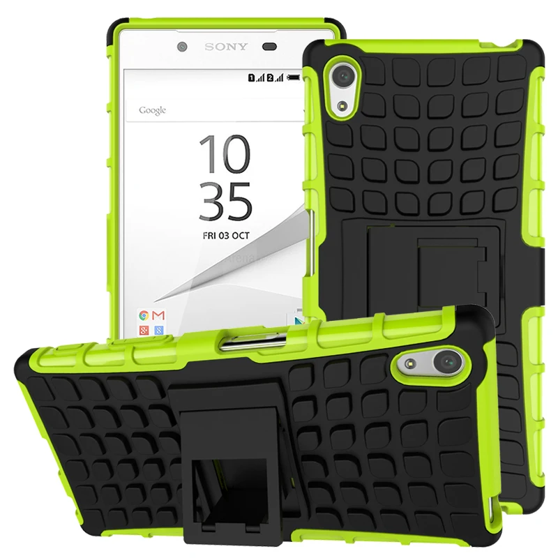 

Phone Cases For SONY Xperia Z5 Dual E6633 E6603 E6683 E6653 Covers rubber Armor Stand holder For coque SONY Xperia Z5 back case