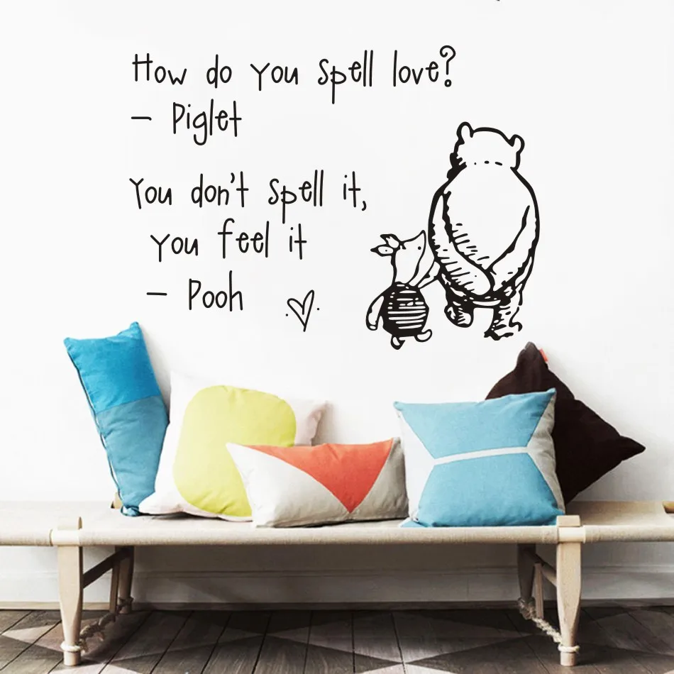 Online Winnie The Pooh Wall Decal Quote I Knew When Met You Vinyl Wall Sticker For Kids Room Mural How Do You Spell Love Winnie The Pooh
