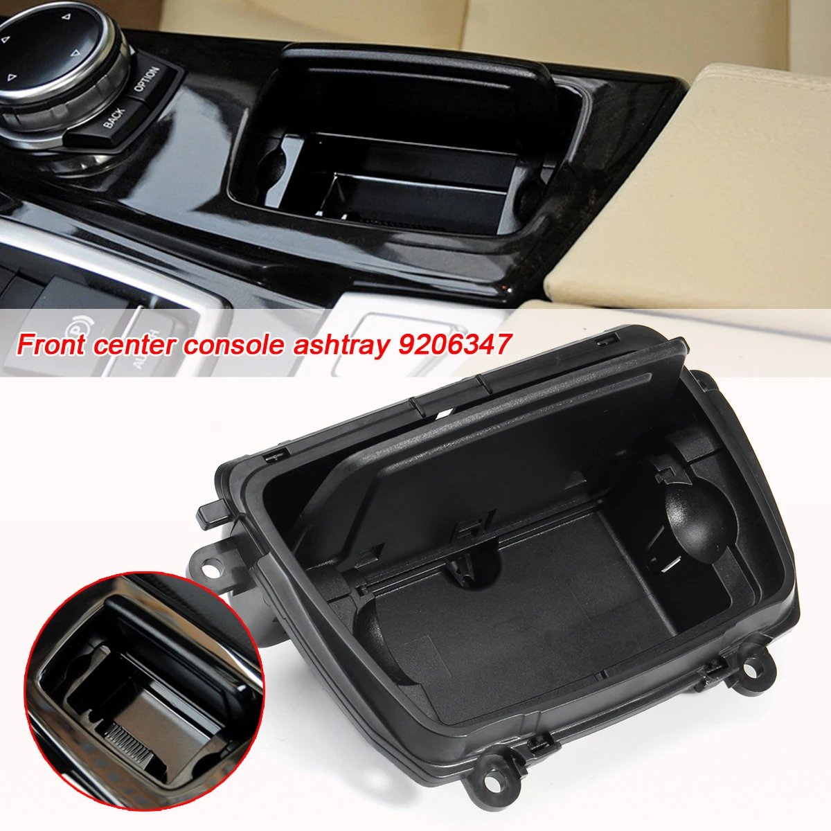 cheap Audew Black Plastic Center Console Ashtray Assembly Box Fits for BMW 5 Series F10 F11 F18 520 51169206347
