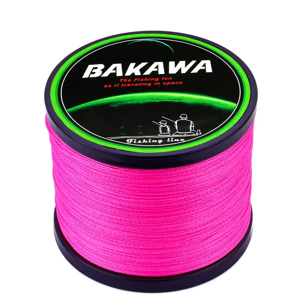 BAKAWA 1000 м PE плетеная леска 4 нити 10-85LB Multifilament леска - Цвет: 4 Stand 1000M PINK