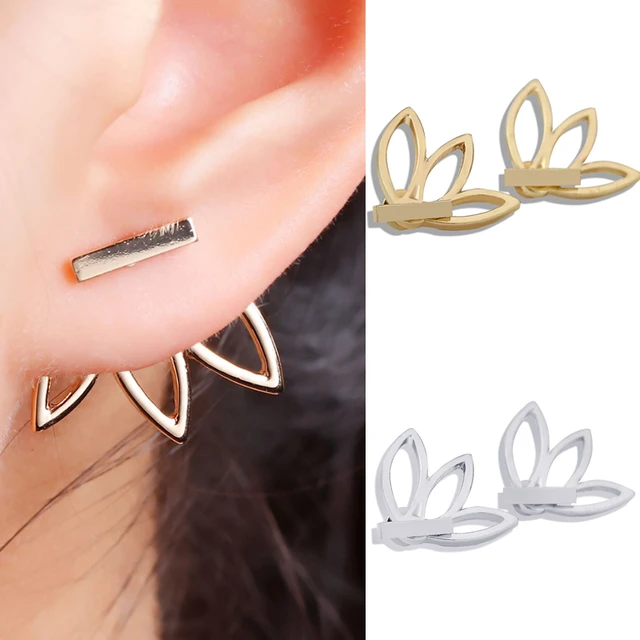 Wholesale Earrings - Lotus Flower Ear Jacket Earrings- Choose Sterling  Silver, Gold, Rose Gold, front back earrings, Lotus flower stud earrings,  bar earrings – HarperCrown