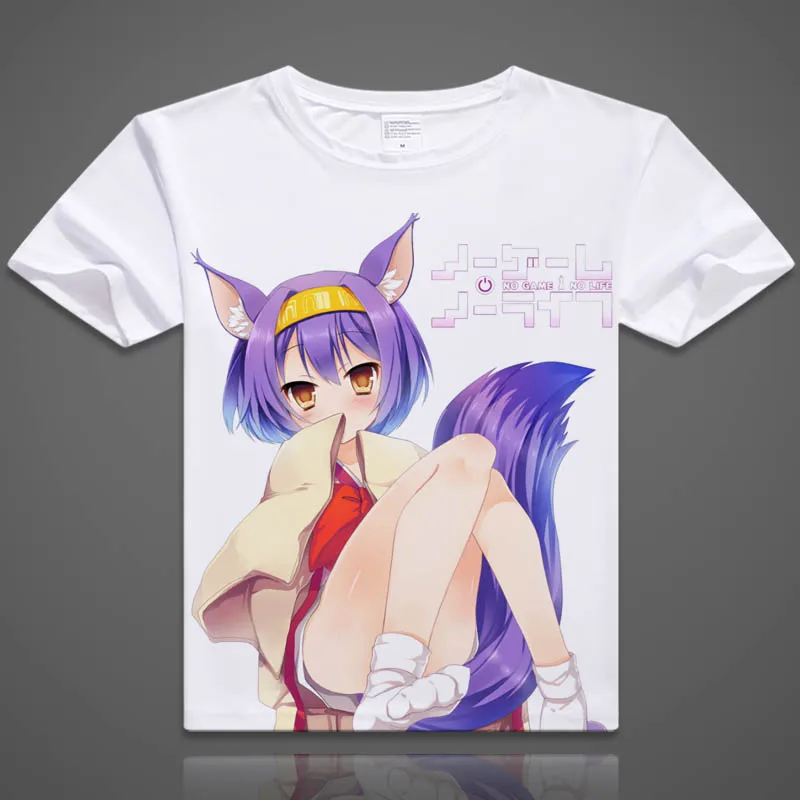 Coshome No Game No Life T shirt Sora Shiro Cosplay T-shirts 3D Print Short Sleeve Summer Tees Tops (4)
