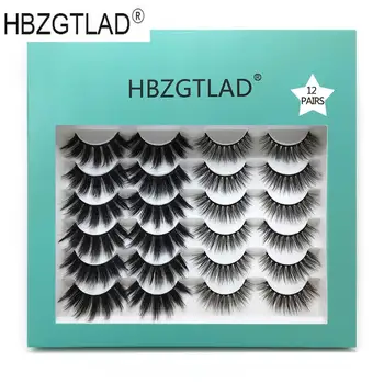 

NEW12 Pairs 3D Eyelashes Thick Soft EyeLash Extensions 100% Hand Made False Lashes Full Strip Eyelashes Various Eye Makeup Tool