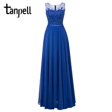 Tanpell 긴 특종 이브닝 드레스 사냥꾼 민소매 페르시 아가씨 라인 바닥 길이의 드레스 저렴한 여성 파티의 이브닝 드레스