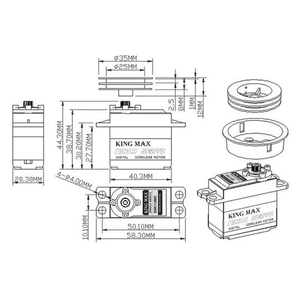 JX W6114-6T 61 г 14kg. см цифровой металлические шестерни sail сервопривод лебедки