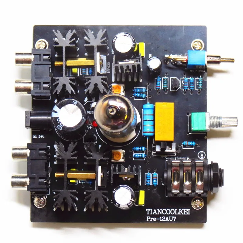 Tiancoolkei Аудио ламповый предусилитель доска Предварительный усилитель класса А ламповый предусилитель 12AU7 ламповый усилитель