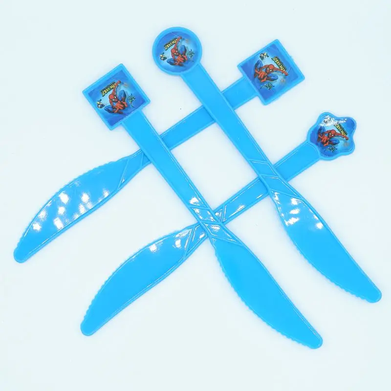 Knife 10pcs 10 шт./лот бумажные стаканчики Человек-паук одноразовые столовые приборы украшения для свадьбы дня рождения детский душ тематический фестиваль для детей Девочки Мальчики - Цвет: Knife 10pcs