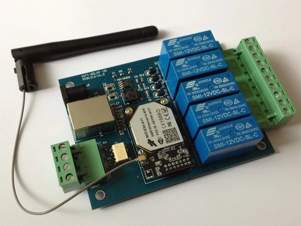 WIFI RELAY wifi remote control board with Five channel relay outputin