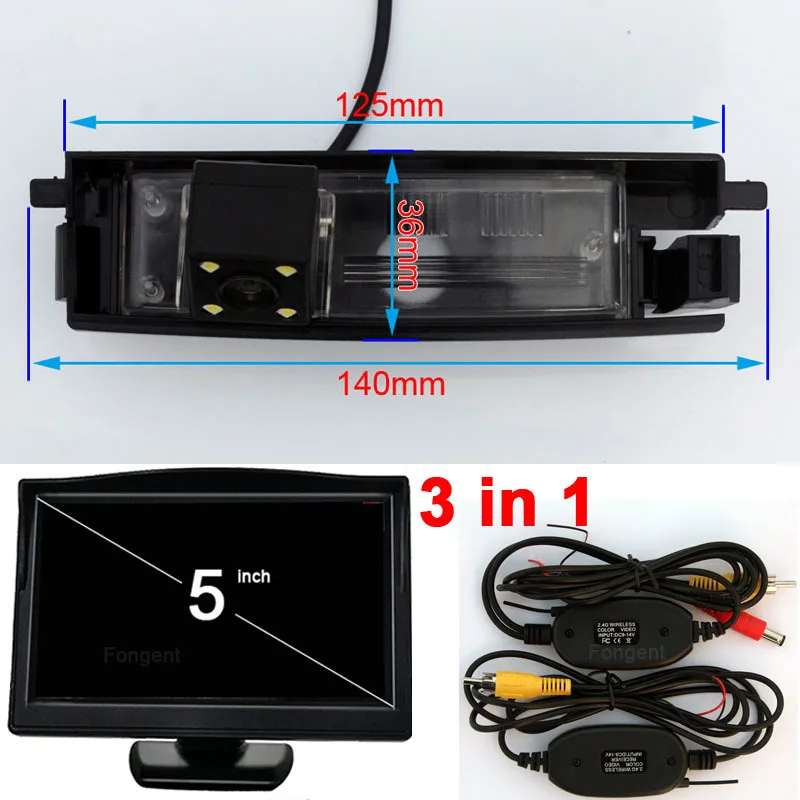 Автомобильная камера заднего вида с автоматическим отключением заднего вида, беспроводная камера заднего вида, автомобильные мониторы для Toyota RAV4 Chery Tiggo relise X5 A3 - Название цвета: wireless monitor 1