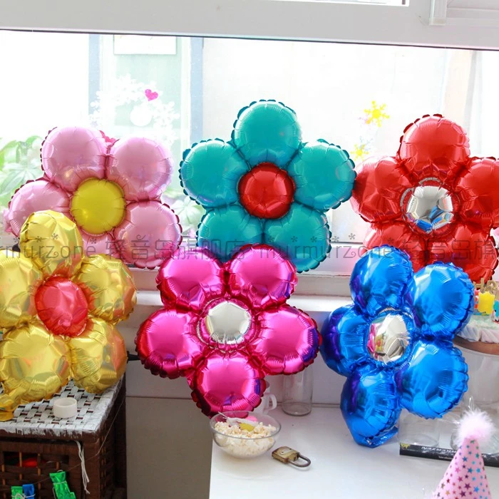 

1pcs/lot 35cm Multi Color flower balloons Multi Color Balloons Party baby Birthday Party wedding Decaoration