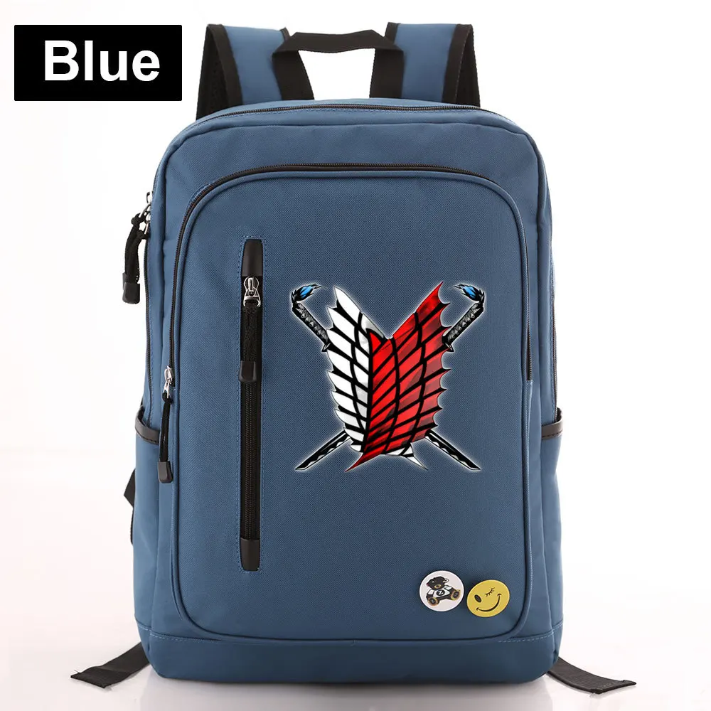 Атака на Титанов Крылья Свободы рюкзак сумка карман на молнии для мужчин и женщин студенческий Рюкзак Школьная дорожная сумка для ноутбука значок Mochila - Цвет: Style 3