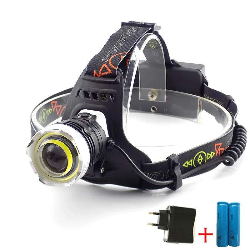 buy USB Power COB T6 Led Headlight Waterproof Headlamp Rechargeable 18650 Battery Spotlight Bike Riding Head Lamp LED Light Torch
