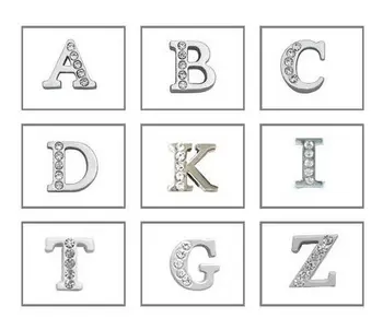 

130 PCS mixed style 8mm Slide Letters Half Rhinestone A-Z Initial Alphabet Charms Fit Wristband/Bracelet DIY Jewelry Accessories