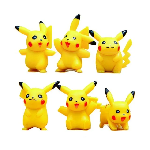 

(6pcs/lot) Pikachu figure gifts doll miniature figurines Toys 3.5-4.5cm PVC plactic japanese cute lovely anime 170709