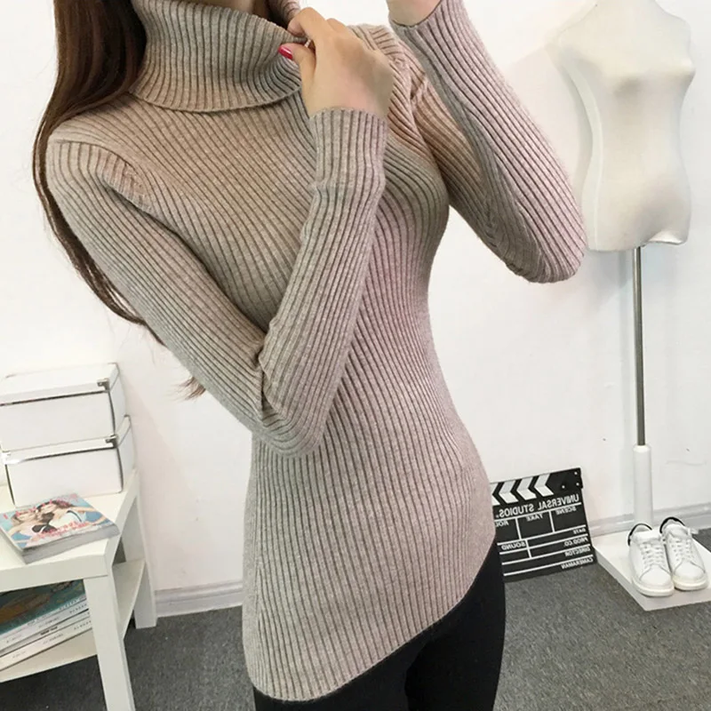 New Elastic Sweaters Long Sleeve Female Pullovers Stylish Slim Turtleneck Knitted Sweater 2018 Autumn Winter Women Bottoming New Elastic Sweaters Long Sleeve Female Pullovers Stylish Slim Turtleneck Knitted Sweater 2018 Autumn Winter Women Bottoming