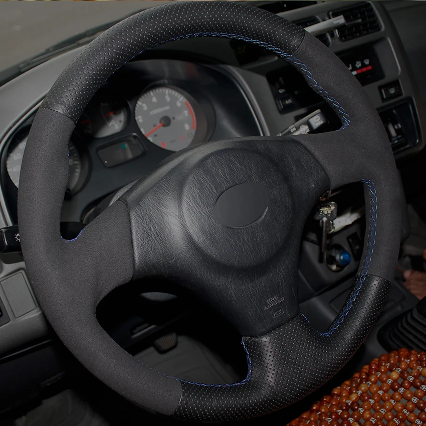 Черный кожаный черный замшевый чехол рулевого колеса автомобиля для Toyota RAV4 2003-2005 Celica 2003 Lexus IS200 300 1999-2005