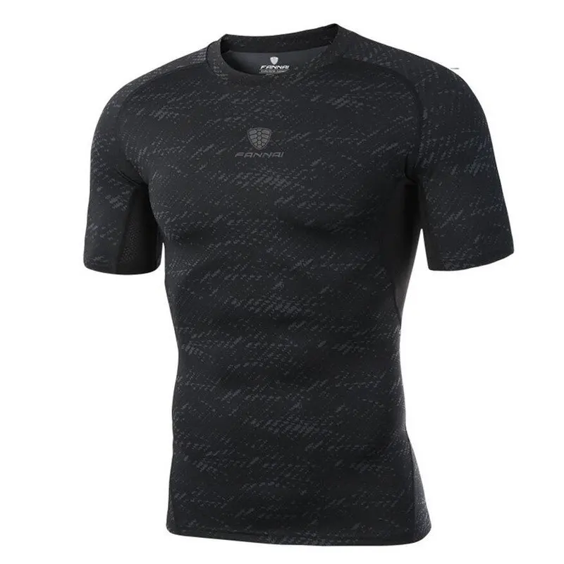 

Men compression quick-dry t-shirt gyms Fitness bodybuilding Short sleeves Brand shirts male workout Superelasticity tees tops