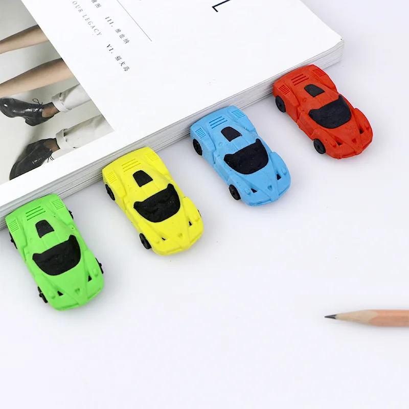 

1 pc Novelty 3D small car rubber eraser kawaii creative stationery school office supplies gifts for kids boy toy