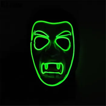

2017 New vampire face mask Big devil shape PVC glowing masks Halloween intimidation Dracula mask party decorating Led masks Toys