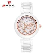 LONGBO Femmes Montres Mode Casual Quartz Montres En Céramique Montre-Bracelet Femmes Avec Cristaux Fille Robe horloge Dame relojes mujer
