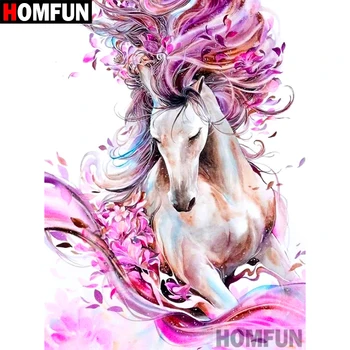 

HOMFUN Full Square/Round Drill 5D DIY Diamond Painting "Animal horse" Embroidery Cross Stitch 5D Home Decor Gift A09247